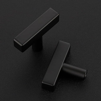 30 Pack Black Cabinet Knobs - Sqaure Bar Cabinet Pulls Matte Black Knobs for Kitchen Drawer Stainless Steel Dresser Pulls for Kitchen Hardware 2in Length Single Hole