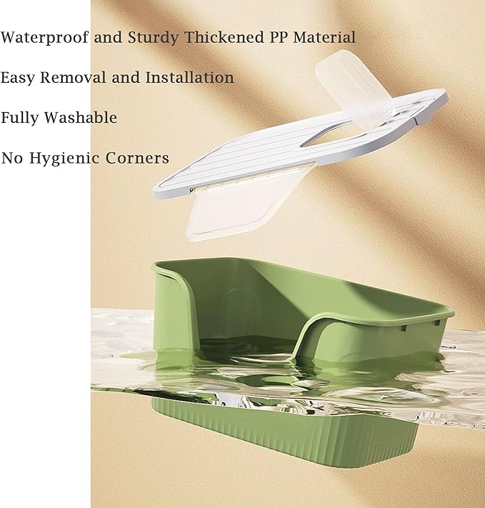 Vealind Cat Litter Box Lid with Clear Door Only Fit for Vealind XXL Cat Litter Pan, Top Entry Litter Box with Lid-Mewly Pet