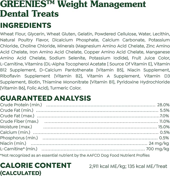 Greenies Weight Management Large Dog Dental Chews Weight Control Dog Treats, 27 oz. Pack (17 Treats)-Mewly Pet