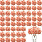 100PCS Artificial Hydrangea Flowers, Fake Flowers Silk Hydrangea Full Flowers Heads with Stems for Wedding Home Party Shop Baby Shower Decor (Rubber Pink)