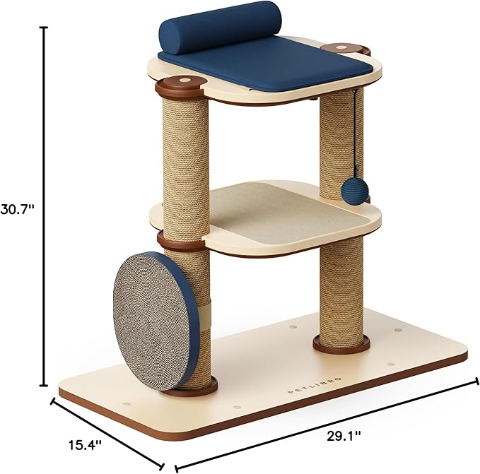 PETLIBRO Infinity Cat Tree Tower for Indoor Cats, Modular Design with Cat Bed, Toy, Felt Pads, Sisal Scratching Posts, 2-Second Setup, Sturdy Multi-Level Activity Center Cat Condo for Any Room-Mewly Pet