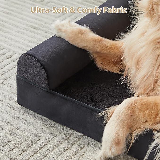 BFPETHOME Washable Dog Beds for Large Dogs, Orthopedic Dog Bed Large, Big Couch with Removable Washable Cover, Waterproof Lining and Nonskid Bottom, Egg-Crate Foam Pet Sofa Bed for Sleeping-Mewly Pet