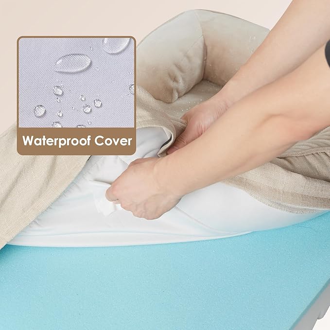 EHEYCIGA Orthopedic Dog Beds for Extra Large Dogs, Waterproof Memory Foam XXL Dog Bed with Sides, Non-Slip Bottom and Egg-Crate Foam Big Pet Couch Bed with Washable Removable Cover, Beige-Mewly Pet