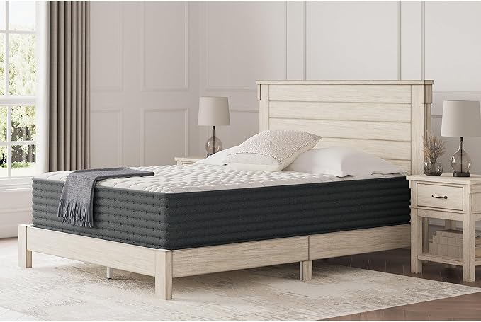 Signature Design by Ashley Hybrid 1300 13 Inch Plush Gel Memory Foam Mattress with Edge Support for Pressure Relief, Queen, Fiberglass Free, Mattress in A Box
