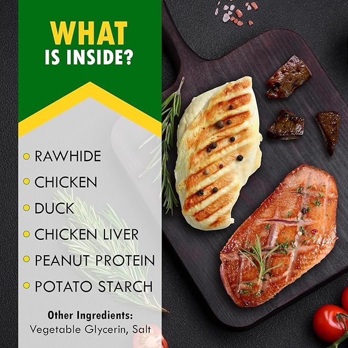 Dog Treats Rawhide Sticks Wrapped with Chicken 11 oz - Pet Natural Chew Treats - Grain Free Meat & Human Grade Dried Snacks - Best for Small & Large Dogs-Mewly Pet