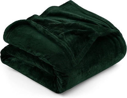 Utopia Bedding Fleece Blanket Twin Size Forest Green 300GSM Luxury Anti-Static Fuzzy Soft Microfiber Bed Blanket (60x80 Inch)