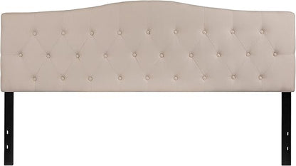 Flash Furniture Cambridge Tufted Upholstered King Size Headboard in Beige Fabric