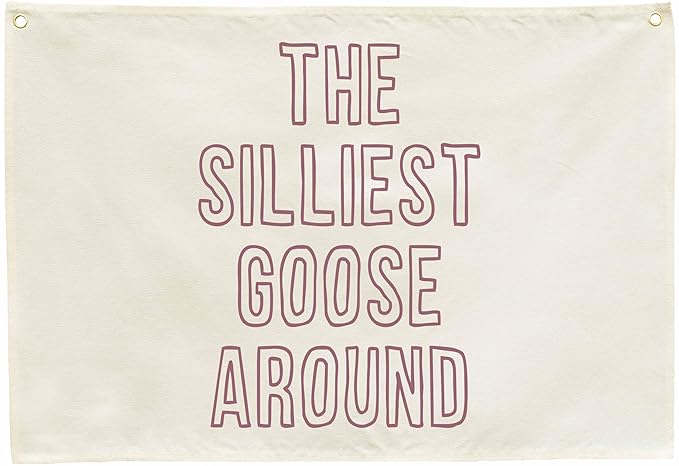 Nursery Rectangular Canvas Banner-Boho Flag Poster Sign for Toddler Boy Girl,Baby Room Above Crib Bedroom Playroom Dorm Wall Decor-Baby Shower Birthday Christmas Gift-The Silliest Goose Around Theme