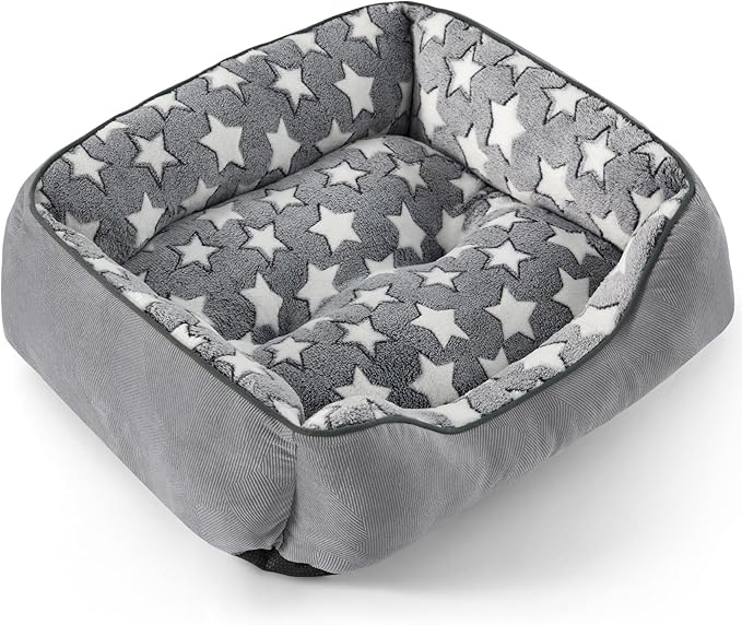 SIWA MARY Rectangle Dog Bed for Medium Large Dogs, Calming Dogs Bed Large Size, Orthopedic Dog Sofa Bed, Warming Soft Calming Sleeping Puppy Bed, Pet Bed with Anti-Slip Bottom, M(30"x24"x9")-Mewly Pet