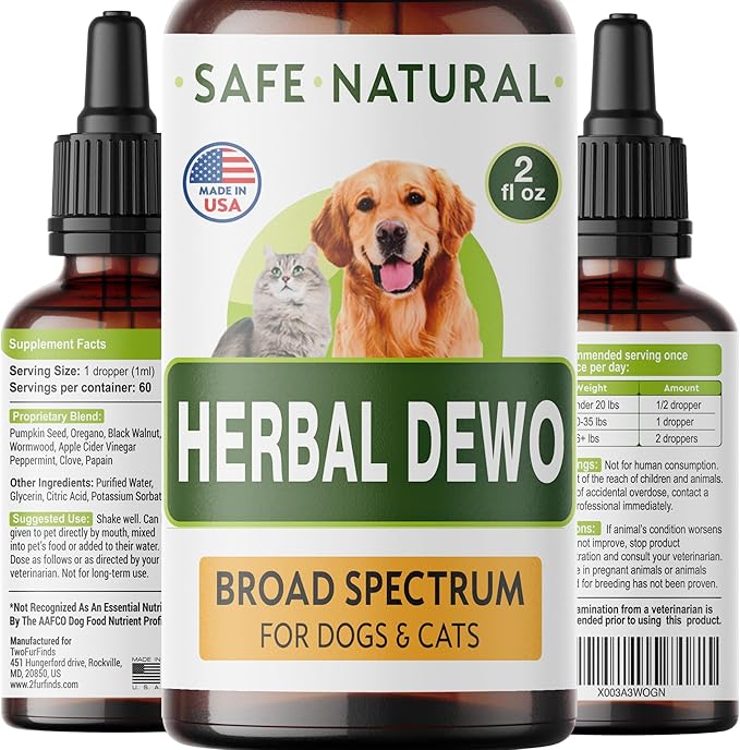 Liquid Herbal Cleanse for Cats and Dogs - Homeopathic Control for Pets of All Breeds and Sizes - Puppy and Kitten - USA-Sourced Ingredients - Preventative or Reactive - 2oz-Mewly Pet