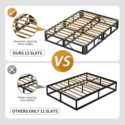 MAF Cal King Size King Box Spring, 10 Inch High Profile Box Spring Cal King 3500 lbs Black Heavy Duty Metal Mattress Foundation with Easy Clean Fabric Cover, Easy Assembly