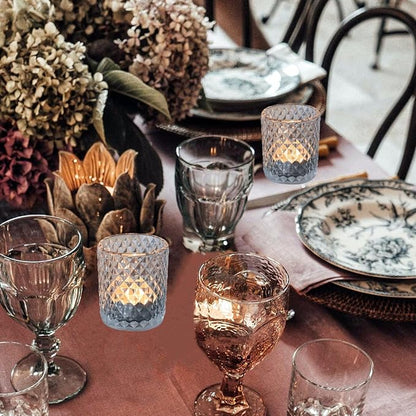 Woho 24pcs Clear Votive Candle Holders, Glass Tea Lights Candle Holder for Wedding Decor, Tealight Candle Holder for Gift Home Decoration