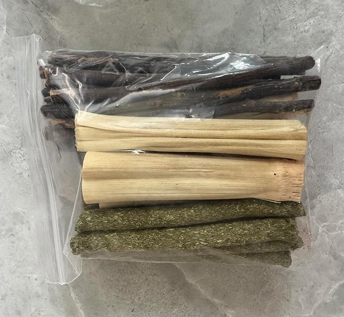 Bamboo Apple Sticks for Chinchillas Hamster Mouse Gerbil Bunny Pet Rat Guinea Pig Rabbit Chew Wood Timothy Hay Sticks Enrichment Toys for Teeth Supply Treats Snacks for Boredom Indoor-Mewly Pet