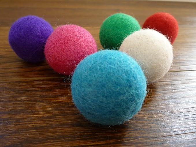 Wool Cat Toys - Felt Balls Assortments for Small Pet Fetch and Play - Eco Friendly Quiet Wool Ball Toy for Cats and Kittens - Choose Your Colors (Variety Pack)-Mewly Pet