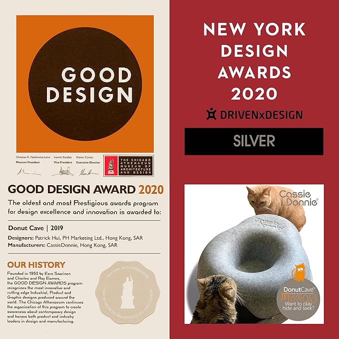 Cat Tunnel Bed for Indoor Cats, Medium Large, Donut Cave House up to 22 Lbs, Spacious for 2 Kittens (Brown)-Mewly Pet