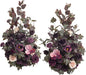 Ling's moment 41" Tall Fall Free Standing Artificial Flowers Arrangements 2pcs Wedding Aisle Runner Chair Decoration Fake deep Plum for Arch Entryway Ceremony Reception Church Rose Floral Party