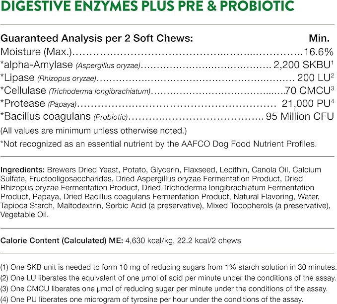NaturVet – Digestive Enzymes - Plus Probiotics & Prebiotics – Helps Support Diet Change & A Healthy Digestive Tract – for Dogs (Soft Chews, 70 Count)-Mewly Pet