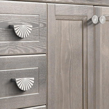 2 Pack 3 Inch (76mm) Nickel Cabinet Pulls Cup Flat Drawer Handles Kitchen Cupboard Pull Bathroom Dresser Sunflower Handle Unique Hardware for Furniture Door Wardrobe Hardware TYH-BN-2