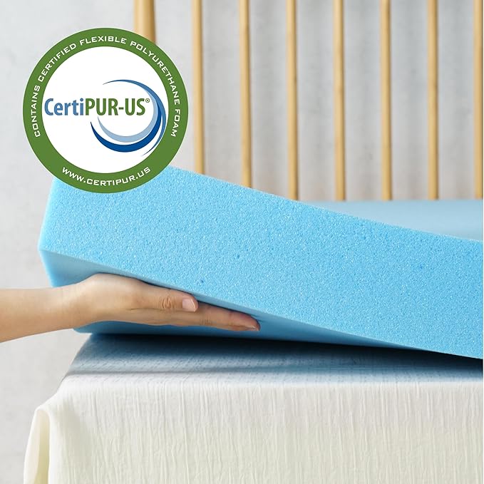 ZINUS 2 Inch Green Tea Cooling Gel Memory Foam Mattress Topper, Smaller, More Convenient WonderBox Packaging, Cooling Gel Foam, CertiPUR-US Certified, King