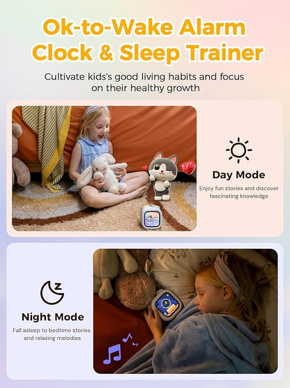 Think Academy Pawpal Toy for Kids & Toddlers - All-in-1 Stories, Music, Podcast, Schedule, Ok-to-Wake, Habit-Building, Digital Pet, Nightlight, Parental Control, Message, for Girls Boys Ages 3+