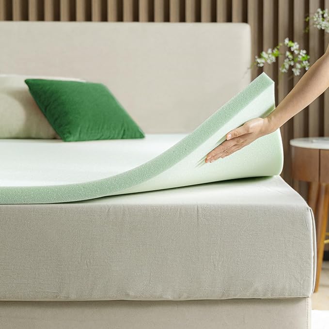 ZINUS 2 Inch Green Tea Memory Foam Mattress Topper, Smaller, More Convenient WonderBox Packaging, Pressure-Relieving Layers, CertiPUR-US Certified, King