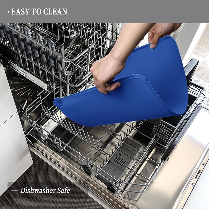 Waterproof Pet Feeding Mat with High Raised Edges, Heavier and Thicker Placemats for Cat Dog Water Bowl with BPA Free, Dogs Cats Food Mats for Messy Drinkers to Prevent Spill and Protect Floors-Mewly Pet