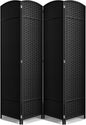 Sorbus 4 Panel Room Divider 6 ft. Tall - Privacy Screen, Extra Wide Double Hinged Panels, Mesh Hand-Woven Design, Partition Room Dividers and Folding Privacy Screens, Wall Divider for Room Separation