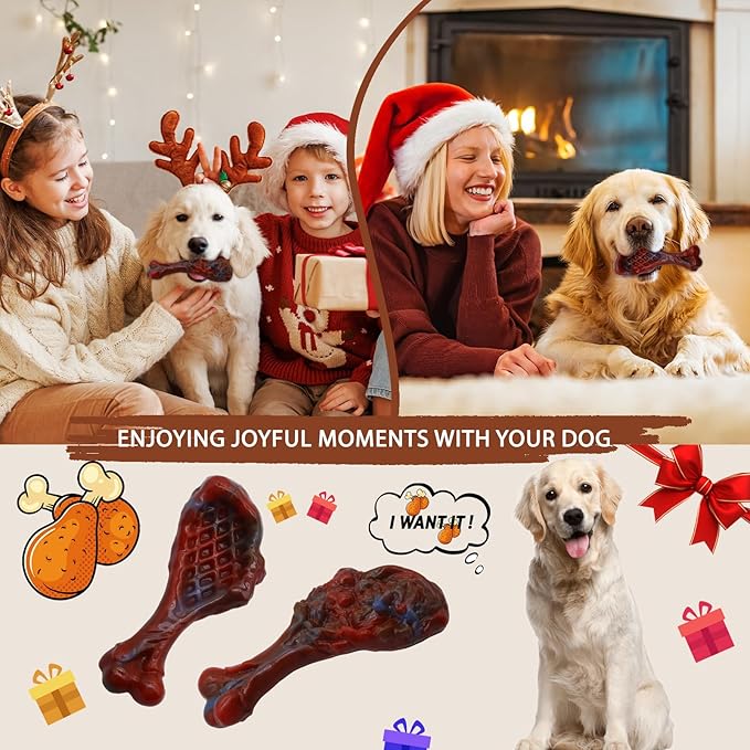 Dog Chew Toys for Aggressive Chewers, Indestructible Dog Toy for for Medium/Large Breed, Tough Nylon Teething Bone Toy to Keep Them Busy,Bacon and Real Beef Flavor (Beef Flavor, 1 Pack)-Mewly Pet