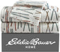 Eddie Bauer - Queen Sheets, Cotton Flannel Bedding Set, Brushed For Extra Softness, Cozy Home Decor (Ski Line White, Queen)