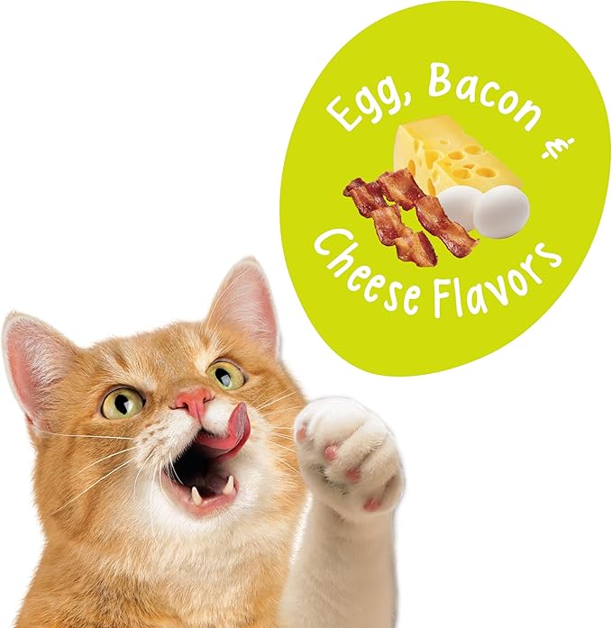 Purina Friskies Party Mix Cat Treats, Morning Munch Crunch with Egg, Bacon & Cheese Flavors, Crunchy & Bite-Sized Cat Treats, 2.1 OZ Pouch (Pack of 3)-Mewly Pet