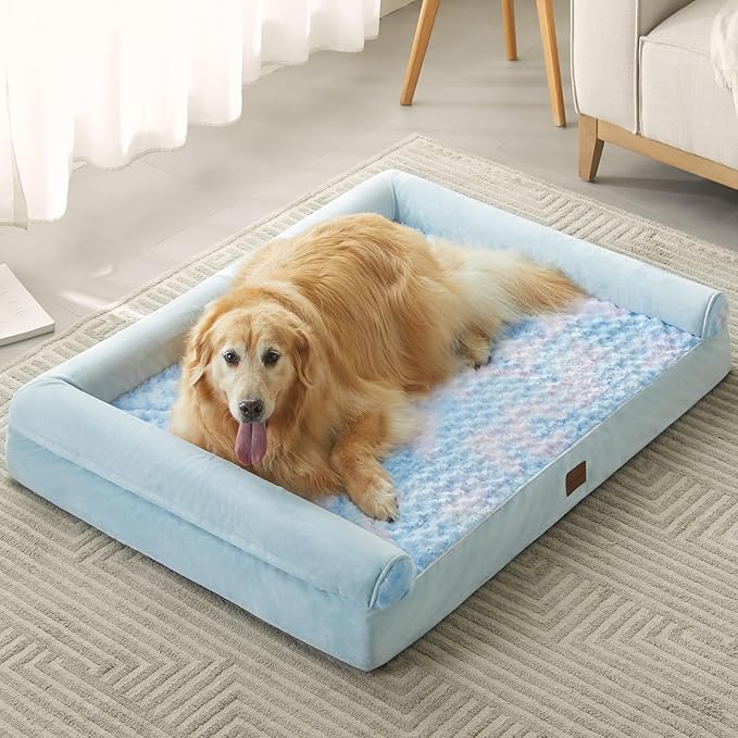 BFPETHOME Dog Beds for Large Dogs, Orthopedic Dog Bed for Medium Large Dogs,Big Waterproof Couch Pet Bed with Removable Washable Cover-Mewly Pet