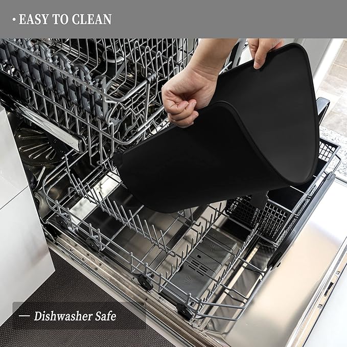 Waterproof Pet Feeding Mat with High Raised Edges, Heavier and Thicker Placemats for Cat Dog Water Bowl with BPA Free, Dogs Cats Food Mats for Messy Drinkers to Prevent Spill and Protect Floors-Mewly Pet