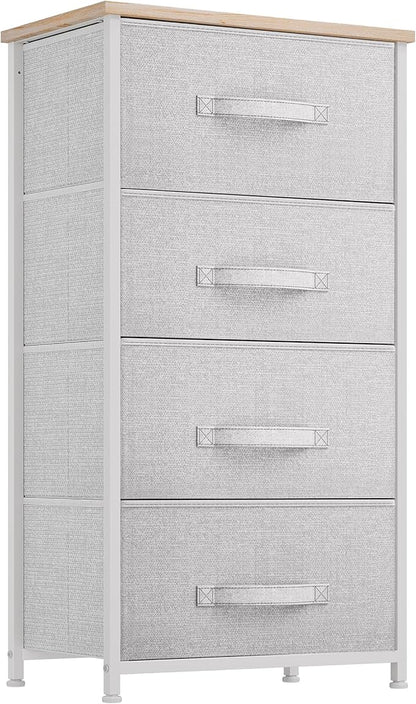 YITAHOME Dresser with 4 Drawers - Fabric Storage Tower, Organizer Unit for Bedroom, Living Room, Hallway, Closets - Sturdy Steel Frame