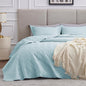 Love's cabin Twin Quilt Set Light Blue Bedspreads - Soft Bed Summer Lightweight Bedspread Comforter - Modern Style Wave Pattern Coverlet for All Season - 2 Pieces (1 Quilt, 1 Pillow Sham)