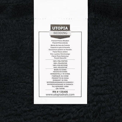 Utopia Bedding Fleece Blanket Queen Size Black 300GSM Luxury Anti-Static Fuzzy Soft Microfiber Bed Blanket (90x90 Inch)