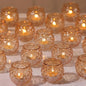 DARJEN 48Pcs Gold Votive Candle Holders - Round Glss Candle Holders Bulk for Table Centerpiece, Tea Lights for Wedding Shower, Party & Home