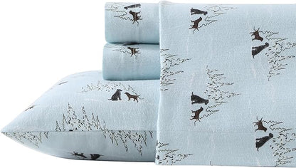 Eddie Bauer - Full Sheets, Cotton Flannel Bedding Set, Brushed For Extra Softness, Cozy Home Decor (Dog Friends, Full)