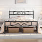 Yaheetech Metal Queen Platform Bed Frames Mattress Foundation with Storage/Curved Design Headboard/NO Box Spring Needed/Heavy-Duty Support/Easy Assembly, Queen, Black