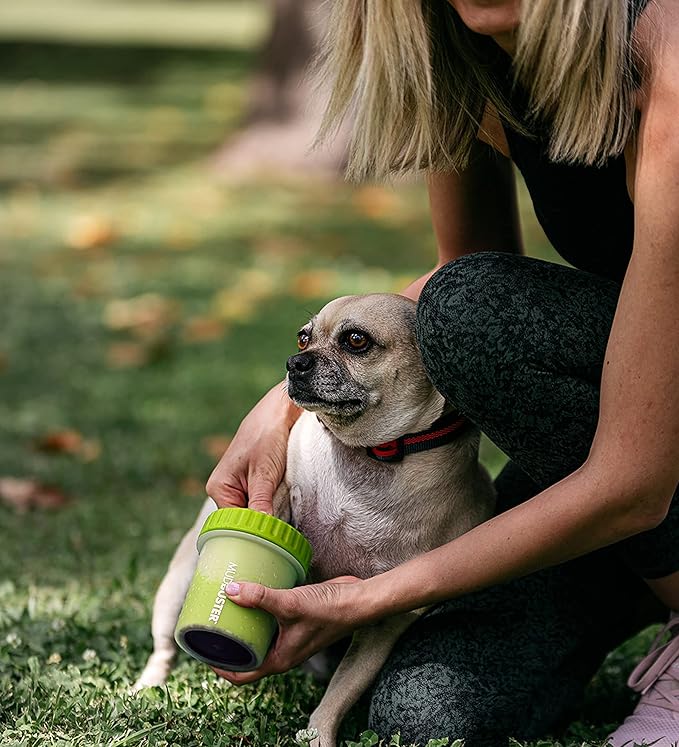 Dexas Green Small Dog Paw Cleaner for Dogs - Premium Quality Pet Supplies and Dog Accessories - Cleans Mud and Dirt - Easy to Use and Clean - Patented Product - BPA Free-Mewly Pet