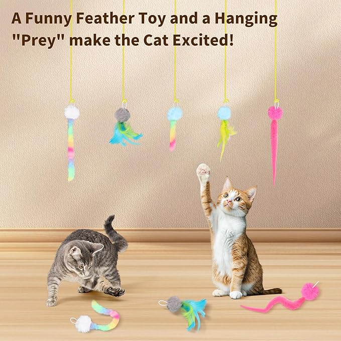 5 Pack Cat Toy Replaceable Feathers for Interactive Cat Toys with Remote Control, Cat Feather Toys Attachments for Indoor Cats Exercise and Play (Not Include Cat Toy, Only Accessories)-Mewly Pet