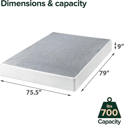 ZINUS 9 Inch King Metal Smart Box Spring with Quick Assembly, Mattress Foundation, Strong Metal Frame, Easy Assembly