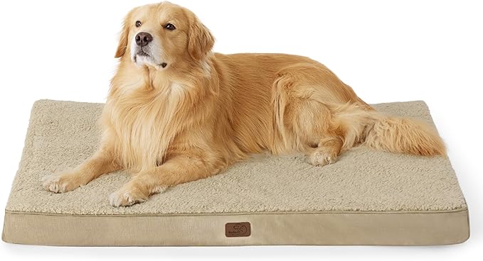 Bedsure XL Dog Beds Large Sized Dog - Extra-Large Orthopedic Flat Puppy Bed with Removable Washable Cover, Egg Crate Foam Pet Mat, Suitable for Pet Up to 100 lbs-Mewly Pet
