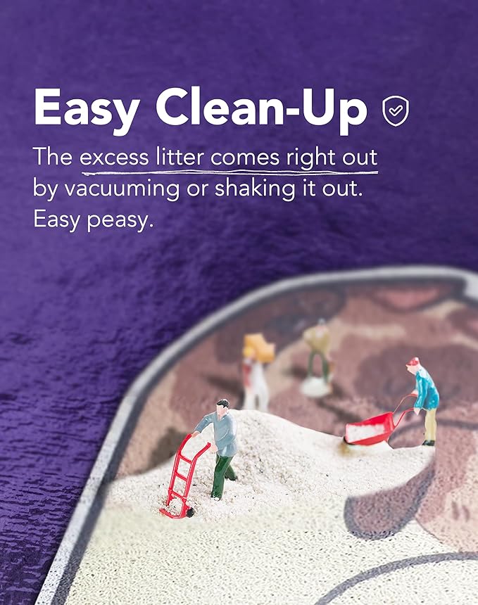 Lukamoo® Cute Cat Litter Mat (30’’x20’’), Large/L, for Kitty Litter & Cute Cat Litter Box, Litter Trapping Mat (Pointed, Cornered)-Mewly Pet