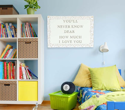 Nursery Rectangular Canvas Banner-Boho Flag Wall Decor for Toddler Boy Girl Kids,Baby Room Above Crib Bedroom Playroom Reading Room Decor-Baby Shower Birthday Christmas Gift-You'll Never Know Dear