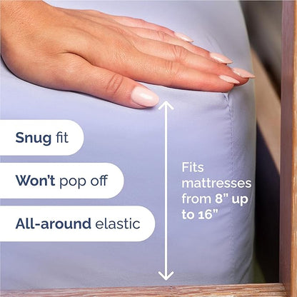 Twin XL 4 Piece Sheet Set - Comfy Breathable & Cooling - Ultra-Soft Hotel Luxury Bedding Set w/ 8-16 Inch Deep Pockets - 1 Flat & 1 Fitted Sheet & 2 Pillowcases - Wrinkle Free & Easy Care - Lavender