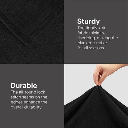 Utopia Bedding Fleece Blanket King Size Black 300GSM Luxury Anti-Static Fuzzy Soft Microfiber Bed Blanket (90x102 Inch)