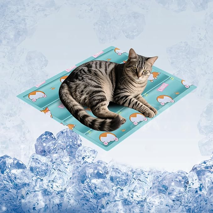 Dog Cooling Mat, Cooling Mat for Dogs & Cat, Provides Instant Relief for Small, Medium, Large Dogs, Washable, Non-Slip Design, Perfect for Hot Summer Days to Keep Pets Comfortable(Small 20''*16'')-Mewly Pet