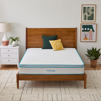 Linenspa 10 Inch Memory Foam and Spring Hybrid Mattress - Medium Feel - Bed in a Box - Quality Comfort and Adaptive Support - Breathable - Cooling - Perfect for a Guest Bedroom - King Size