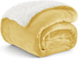 Bedsure GentleSoft Sherpa Fleece Throw Blanket Twin Size for Couch - Thick and Warm Throw for Women and Men, Soft Fuzzy Plush Twin Blanket for Winter, Yellow, 60x80 Inches