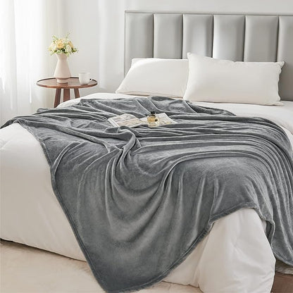 BEDELITE Fleece Blankets Queen Size Grey Throw Blankets for Bed, Luxury Plush Cozy Fuzzy Blanket 90x90 inches, Super Soft Warm Lightweight Throw Blanket All Seasons Suitable